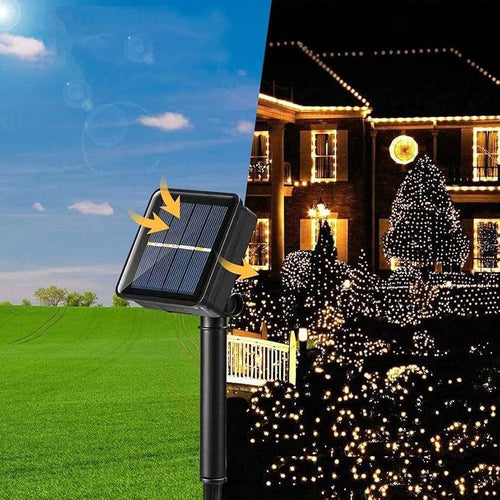Luces Led Navideñas Con Panel Solar